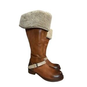 Vintage Foundry Co. London Cuffed Sherpa Trimmed Knee High Riding Boots Sz 7.5 L